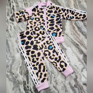 Girls Addidas Pink Leopard Set
